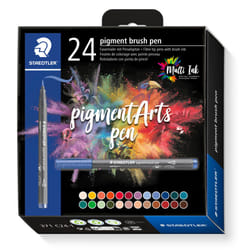 STAEDTLER 371 C24-1 Pigment Arts Brush Pen - Assorted Colours (Pack of 24)