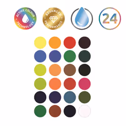 Derwent Inktense Paint 24 Pan Palette, Set of 24, Half Pan Size, Water-Soluble, Ideal for Painting & Crafts on Paper & Fabric, Professional Quality,