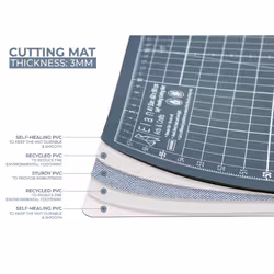 Elan A1 Cutting Mat Grey, 5-Ply Hobby Board for Crafts 90X60 CM, Large Self Healing Cutting Mat A1, Large Craft Board for Sewing & Quilting