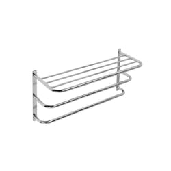 Croydex QM261841 Chrome Plated Mild Steel Wall Mounted Towel Rack and Additional Rails, 21.5 x 63 x 30 cm