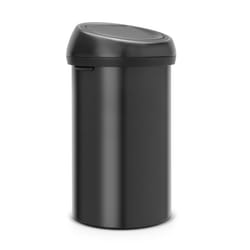 Brabantia 60 Litre Large Kitchen Touch Bin Removable Lid, Soft-Touch Open, Easy Clean Rubbish Food Waste Bin, Matt Black, 60 L