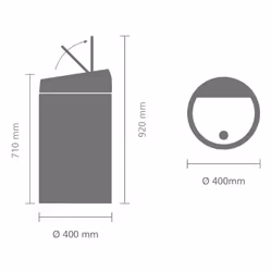 Brabantia 60 Litre Large Kitchen Touch Bin Removable Lid, Soft-Touch Open, Easy Clean Rubbish Food Waste Bin, Matt Black, 60 L