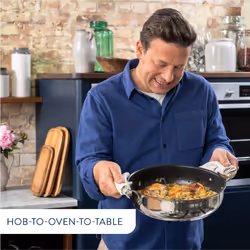 Jamie Oliver by Tefal Cooks Classic Stainless Steel 30cm Shallow Pan