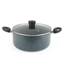 Russell Hobbs RH03410EU7 Nightfall Stone 28cm Stockpot - Non-Stick Saucepan, Tempered Glass Lid, Induction Safe, Durable Aluminum Cookware, Soup Pan,