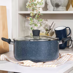 Russell Hobbs RH03410EU7 Nightfall Stone 28cm Stockpot - Non-Stick Saucepan, Tempered Glass Lid, Induction Safe, Durable Aluminum Cookware, Soup Pan,