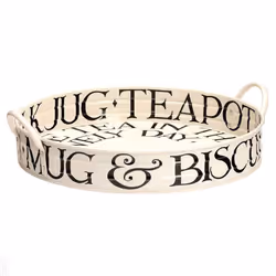 Emma Bridgewater Black Toast Large Round Tray with Handles