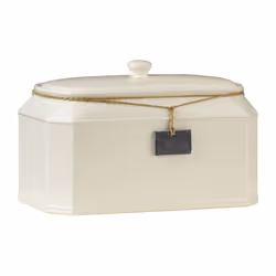Premier Housewares Rural Touch Dolomite Bread bin Tagged Biscuit Tin with Lid Biscuit Jar Crock Bread Basket Bread Storage Cr ...