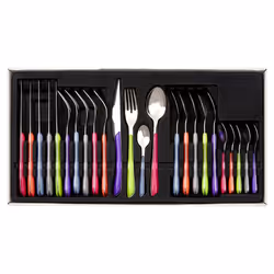 Premier Housewares Cutlery Sets Multi-Colour 24-Piece Knife and Fork Set Stainless Steel Cutlery Set Kitchen Cutlery Sets Cut ...
