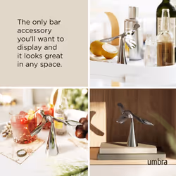 Umbra Tipsy Bottle Opener, Bottle Opener for Opening Bottle Caps, Sculptural Bar Accessory, 1013387-158
