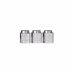 Premier Housewares Coffee Tea Sugar Set Stainless Steel Sugar Tea And Coffee Containers Grey Tea Coffee And Sugar Canisters S ...