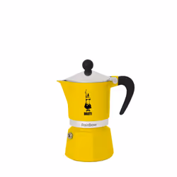 Bialetti Rainbow Caffettiera Colorata, Alluminio, Giallo, 6 Tazze,Yellow,30 x 20 x 15 cm