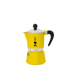 Bialetti Rainbow Caffettiera Colorata, Alluminio, Giallo, 6 Tazze,Yellow,30 x 20 x 15 cm