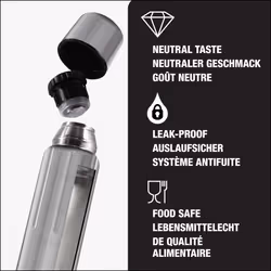 SIGG - Insulated Water Bottle - Thermo Flask Gemstone IBT Obsidian - with Cup - Leakproof - Lightweight - BPA Free - 18/8 Stainless Steel - Black -