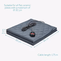Navaris Electric Plate Warmer - 10 Plate Blanket Heater Pockets for Warming Dinner Plates to 74 Degrees in 10 Minutes - Grey Compact Folding Design