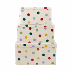 Emma Bridgewater - Polka Dot Original Set of 3 Square Cake Tins