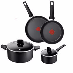 Tefal Titanium Stone Induction Non-Stick 4pc Set: Frying pan 20/26cm, Saucepan 16cm + lid, Stewpot 24cm + lid