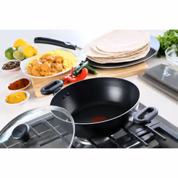 Tefal Kadai Curry 26cm Pan, Madras Collection, Non-Stick, Aluminium, Black, All hobs compatible excluding Induction, A7295244