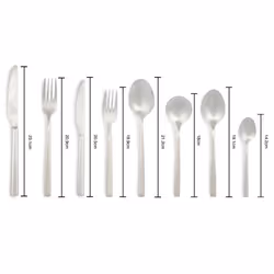 Salter Winslow 44 Piece Cutlery Set ? 18/0 Stainless Steel Silverware, Service for 6 People, Includes Knives, Forks, Teaspoons, Soup Spoons, Serving