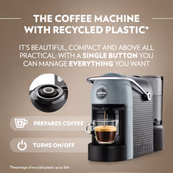 Lavazza, A Modo Mio Jolie EVO, Coffee Capsule Machine, Made from 36% Recycled Plastic, Compatible with A Modo Mio Pods, with Removable Cup Rest,