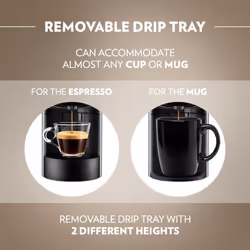 Lavazza, A Modo Mio Jolie EVO, Coffee Capsule Machine, Made from 36% Recycled Plastic, Compatible with A Modo Mio Pods, with Removable Cup Rest,