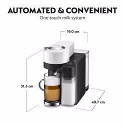 De'Longhi Nespresso Vertuo Lattissima ENV300.W, Automatic Coffee Machine with Automatic Milk Frother, Single-Serve Capsule Coffee Machine, 5 Cup