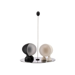 Alessi Lilliput Salt and Pepper Set with Magnetic Base, Black/ White