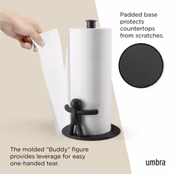 Umbra Buddy Counter Top Paper Towel Holder, Black, 11 x 3.5"