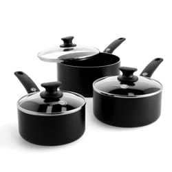 GreenPan Cambridge Healthy Ceramic Non-Stick Saucepan Set ,16cm/1.5L, 18cm/2.1L and 20cm/3.1 L Pot Set with lids, PFAS-Free, Induction, Oven Safe,