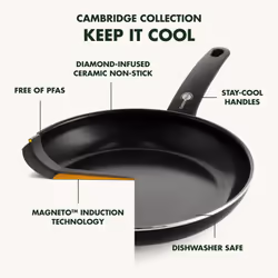 GreenPan Cambridge Healthy Ceramic Non-Stick Saucepan Set ,16cm/1.5L, 18cm/2.1L and 20cm/3.1 L Pot Set with lids, PFAS-Free, Induction, Oven Safe,