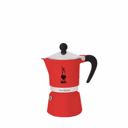 Bialetti Rainbow Caffettiera Colorata, Alluminio, Rossa, 3 Tazze,Red,30 x 20 x 15 cm