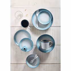 Denby - Azure Haze Blue Coffee Mug Set of 2 - 400ml Large Stoneware Ceramic Tea Mug Set For Home & Office - Dishwasher Safe, Microwave Safe - Blue,