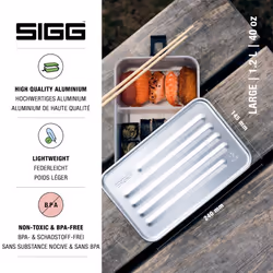 Sigg - Lunch Box Aluminium Plus - with Compartments - Award Winning Design - Dishwasher & Microwave Safe - Leakproof - Featherweight - BPA Free - S/L