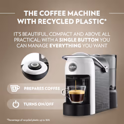 Lavazza, A Modo Mio Jolie EVO, Coffee Capsule Machine, Made from 36% Recycled Plastic, Compatible with A Modo Mio Pods, with Removable Cup Rest,