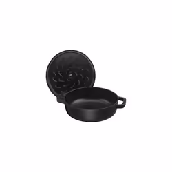 STAUB Cast Iron Saut? Pan, Chistera Lid, Round, 3.7 L, Black, 33 x 31 x 9.5 cm