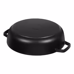 STAUB Cast Iron Saut? Pan, Chistera Lid, Round, 3.7 L, Black, 33 x 31 x 9.5 cm