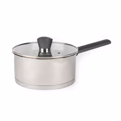 Russell Hobbs RH01164EU7 20 cm Saucepan with Lid, Induction Pan with Pouring Lip, Stainless Steel Milk Pan, Mirror Polished S ...
