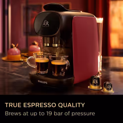 L'OR BARISTA Sublime Coffee Capsule Machine by Philips, for Double or Single Capsule, Red (LM9012/50)