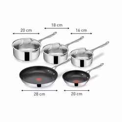 Jamie Oliver by Tefal Cook's Direct Stainless Steel 5 Piece Cookware Set ? ? E304S544
