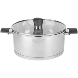 Russell Hobbs RH01168EU7 Excellence 24 cm Stockpot ? Stainless Steel Cooking Pot, Glass Lid, Induction Suitable, Pouring Lip, Mirror Polished,