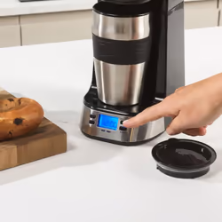 Salter Digital Coffee Maker ? One Cup Filter Coffee Machine, Washable & Reusable Filter, Includes 420ml Stainless Steel Travel Mug, 3-4 Minutes