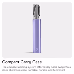 Chilly's Cutlery - Stainless Steel Utensils with Aluminium Travel Case - Knife, Fork, Spoon, & Straw - Lavender
