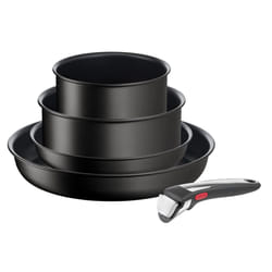 Tefal Ingenio Unlimited ON 5 Piece Non-Stick Induction Pan Set, 22&28 cm Frying Pans, 16&20 cm Saucepans, 1 Bakelite Removable Handle, Easy Cleaning,