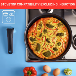 Tefal Ingenio Easy ON 7 Piece Non-Stick Saucepan Set, 16&18&20 cm Saucepans, 16&18&20 cm Glass Lids, Bakelite Removable Handle, Easy Cleaning, Heat