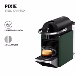 Nespresso Pixie Coffee Pod Machine by Krups, Compact Espresso Maker for Original Pods, 19-Bar High Pressure, Fast Heat-Up, Energy Saving, Auto