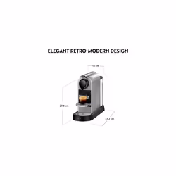 Nespresso KRUPS Citiz XN741B40 Pod Coffee Machine-Silver, 1260 W, 1 Liter