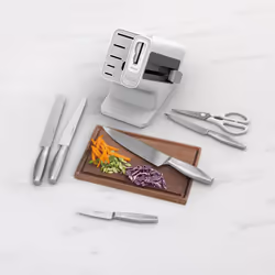 Ninja StaySharp Knife Set, Stainless Steel 6-Piece Knife Set with Integrated Sharpener, Chef knife, Slicing knife, Bread knife, Utility knife, Paring