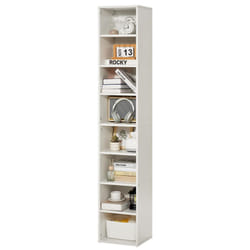 VEVOR 8 Tiers Narrow Bookshelf, 71 in Wooden Tall Open Bookcase with Height-Adjustable Shelf, Freestanding Display Storage Floor Bookcase Bookshelf