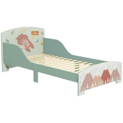ZONEKIZ Toddler Bed Frame, Kids Bedroom Furniture for Ages 3-6 Years, 77 x 143 x 60cm - Green