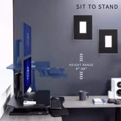 VIVO Extra Wide Corner Height Adjustable 97 cm Stand up Desk Converter, Sit Stand Tabletop Dual Monitor and Laptop Riser Workstation, Black,