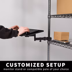 VIVO Steel Universal Full Motion Pole Mount, 26 Inch Keyboard and Mouse Tray, Ergonomic Tilt, 360 Degree Rotation, Neutral Writing Position, Black,